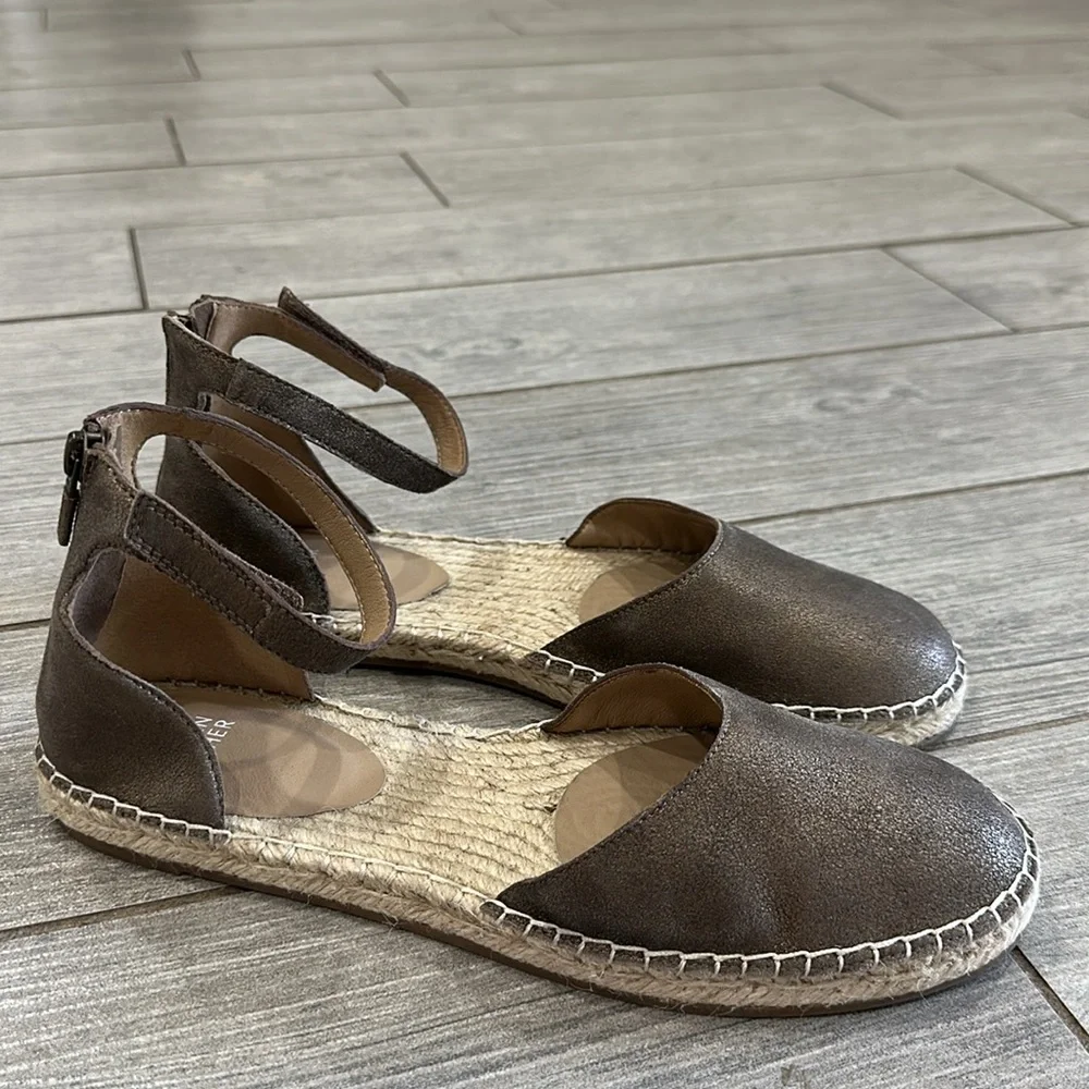 Eileen Fisher Lala Women’s Bronze Metallic Espadrille Sandals New!